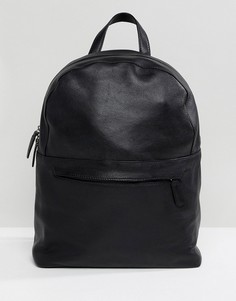 Черный кожаный рюкзак ASOS DESIGN - Черный