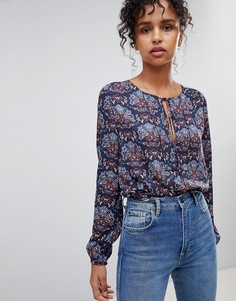 Блузка с цветочным принтом Pepe Jeans Nicole - Темно-синий