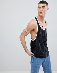 Черная майка со спиной-борцовкой ASOS DESIGN - Черный