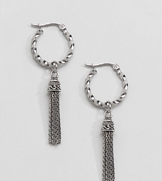 Серебряные серьги-кольца с кисточками Regal Rose - Серебряный