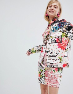 Джинсовая oversize-куртка с принтом ASOS DESIGN - Мульти