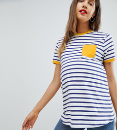 Футболка в полоску с контрастным карманом ASOS DESIGN Maternity - Мульти