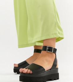 Кожаные сандалии для широкой стопы на платформе ASOS DESIGN - Черный