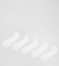 5 пар белых невидимых носков ASOS - СКИДКА - Белый