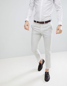 Серые брюки слим из 100% шерсти ASOS - Серый