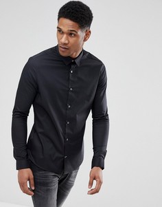 Черная узкая рубашка Burton Menswear - Черный