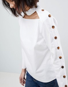 Топ с вырезом и пуговицами ASOS WHITE - Белый