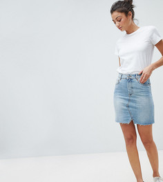 Голубая выбеленная джинсовая мини‑юбка ASOS DESIGN Tall - Синий