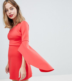 Платье мини А-силуэта на одно плечо ASOS DESIGN Petite - Красный