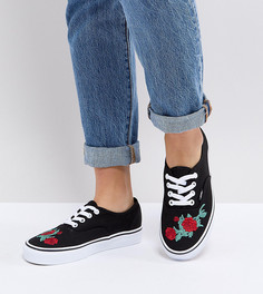 Кроссовки с цветочной вышивкой Vans Authentic - Черный