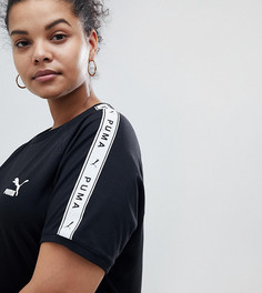 Черная футболка с полосками по бокам Puma Plus эксклюзивно для ASOS - Черный