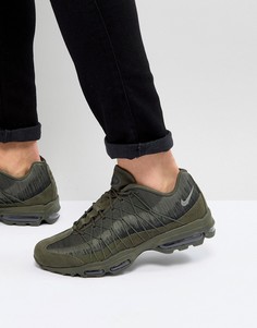 Зеленые жаккардовые кроссовки Nike Air Max 95 Ultra 749771-301 - Зеленый