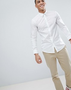 Белая облегающая эластичная рубашка United Colors of Benetton - Белый