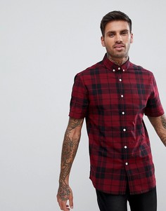 Красная эластичная облегающая рубашка в клетку ASOS DESIGN - Красный