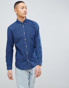 Рубашка узкого кроя в клетку Selected Homme - Темно-синий