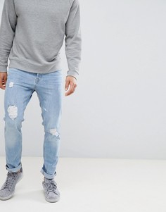Состаренные джинсы узкого кроя Jack &amp; Jones - Синий