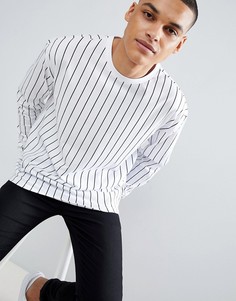 Белый лонгслив в вертикальную полоску New Look - Белый