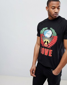 Черная футболка с принтом Love Moschino - Черный
