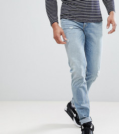 Облегающие эластичные джинсы с потертостями ASOS DESIGN Tall - Синий