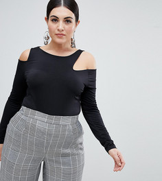 Топ с вырезами на плечах ASOS DESIGN Curve - Черный