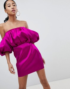 Платье мини бандо ASOS DESIGN - Фиолетовый