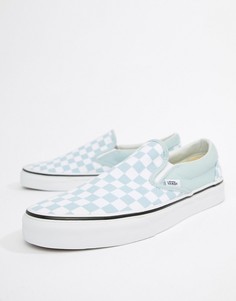 Синие слипоны в клетку Vans Classic VA38F7QCK - Синий