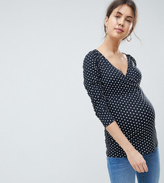 Топ с запахом и принтом в горошек ASOS DESIGN Maternity - Мульти