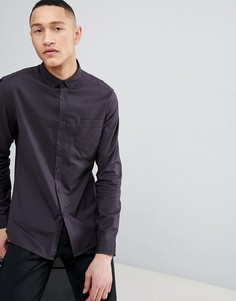Черная облегающая оксфордская рубашка ASOS DESIGN - Черный