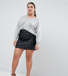 Мини-юбка из искусственной кожи ASOS DESIGN Curve sculpt me - Черный