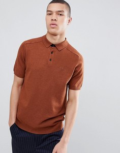 Коричневое узкое поло с вышивкой River Island - Коричневый
