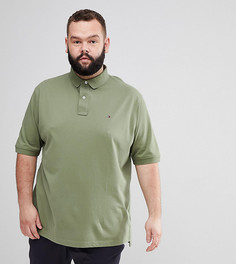 Зеленое поло классического кроя из пике с логотипом-флагом Tommy Hilfiger PLUS - Зеленый