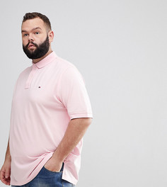 Розовое поло классического кроя из пике с логотипом-флагом Tommy Hilfiger PLUS - Розовый