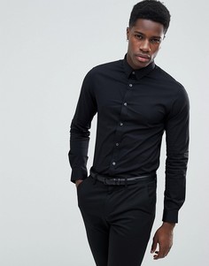 Черная узкая строгая рубашка с длинными рукавами Celio - Черный