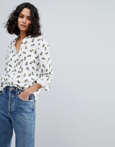 Рубашка с принтом ананасов BOSS Casual - Белый