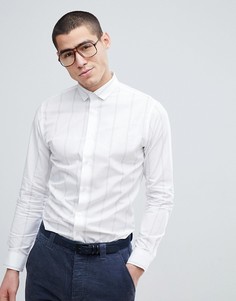 Узкая строгая рубашка с в полоску Selected Homme - Белый