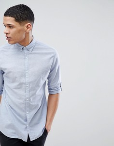 Узкая рубашка с добавлением льна Jack &amp; Jones Premium - Синий