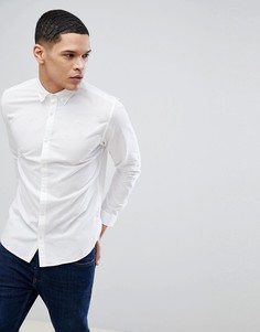 Узкая рубашка с добавлением льна Jack & Jones Premium - Белый