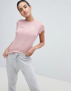 Свободная футболка Ted Baker Ted Says Relax Beauty Sleep - Розовый