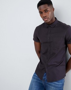 Черная облегающая оксфордская рубашка ASOS DESIGN - Черный