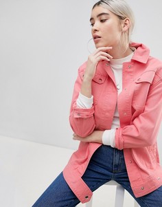 Выбеленная куртка с четырьмя карманами ASOS DESIGN - Розовый