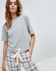 Серая комбинируемая пижамная футболка ASOS DESIGN - Серый