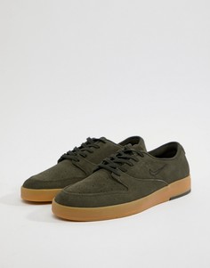 Зеленые кроссовки с резиновой подошвой Nike SB P-Rod X 918304-300 - Черный