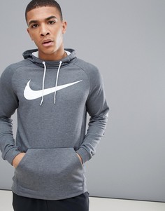 Темно-серый худи с логотипом-галочкой Nike Training Dry 885818-071 - Серый