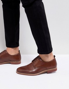 Светло-коричневые кожаные туфли на шнуровке с контрастной подошвой ASOS - Рыжий