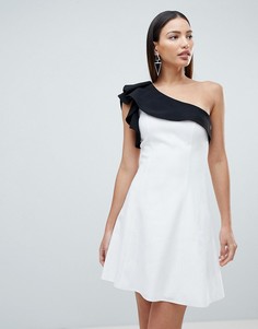 Платье мини на одно плечо Forever Unique - Белый