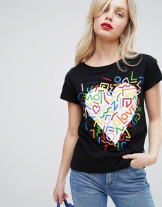 Футболка с принтом Love Moschino - Черный