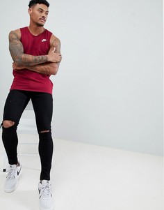 Красная майка с вышитым логотипом-галочкой Nike 827282-678 - Красный