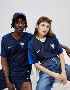 Темно-синяя футболка Nike Football France Home Stadium 893872-451 - Темно-синий