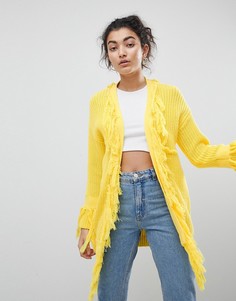 Oversize-кардиган с бахромой ASOS DESIGN - Желтый