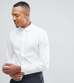 Сатиновая рубашка с двойными манжетами ASOS DESIGN Tall - Белый